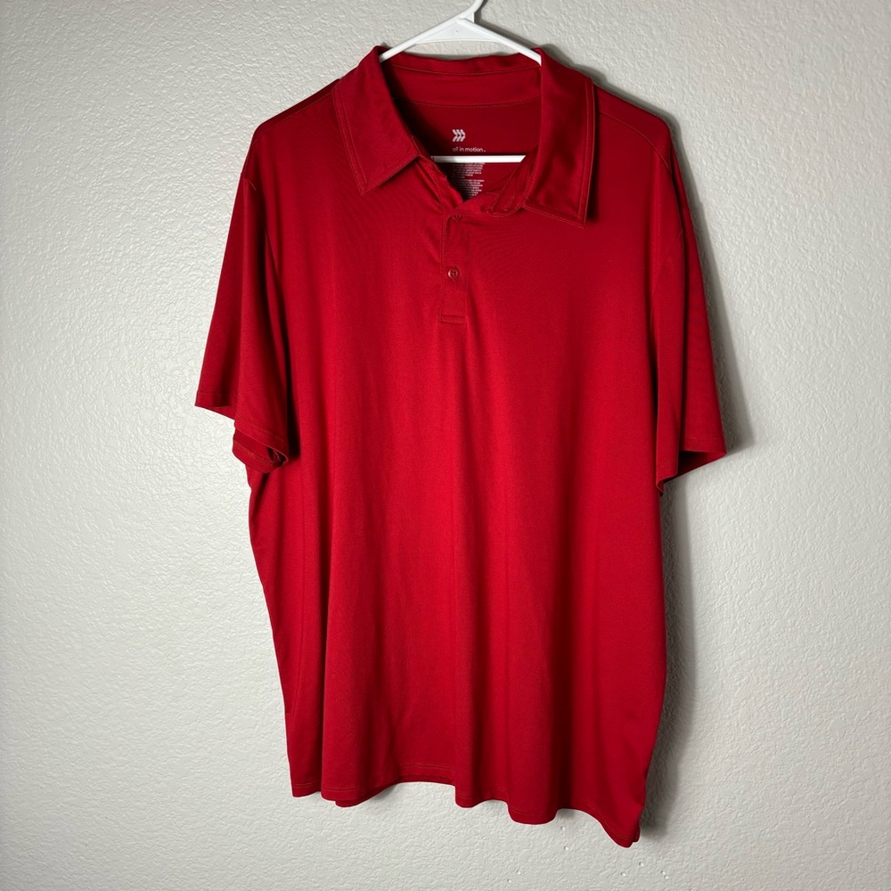 Men’s All in Motion Red Quarter Button Down Short Sleeve Shirt Dri-Fit size XL